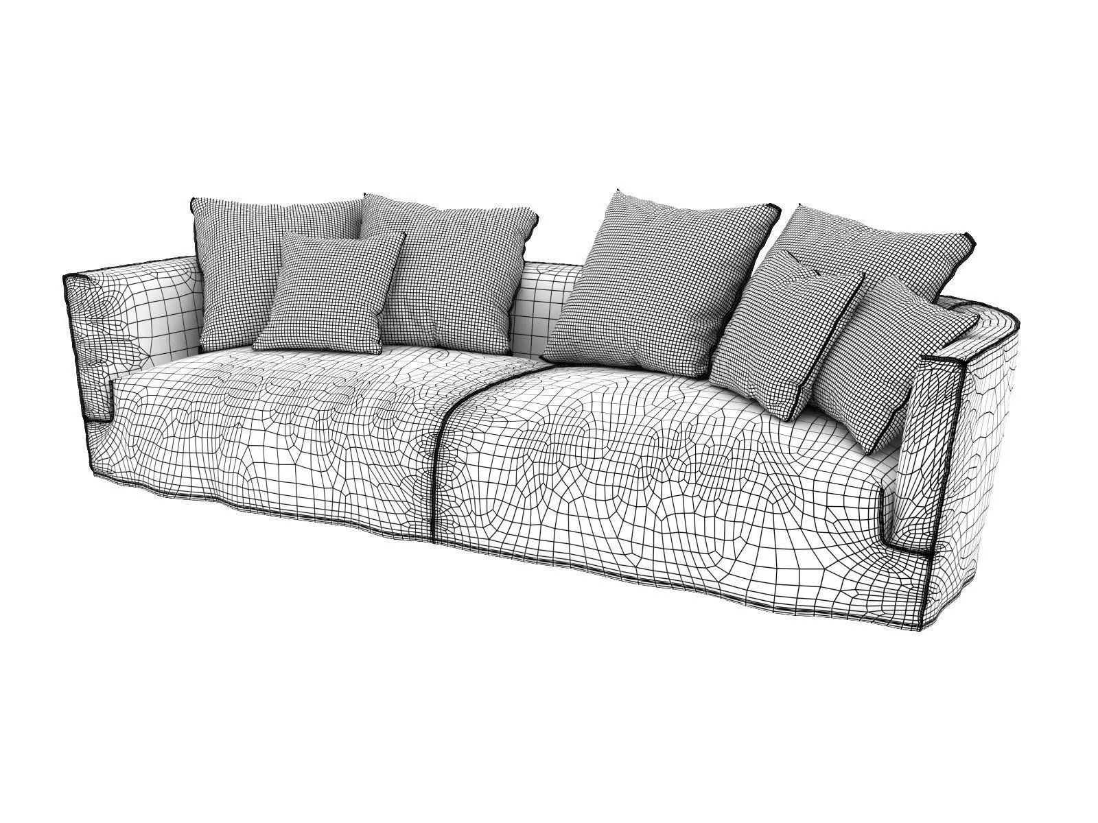 Lov Trend 3 Seater Sofa 3D model_1
