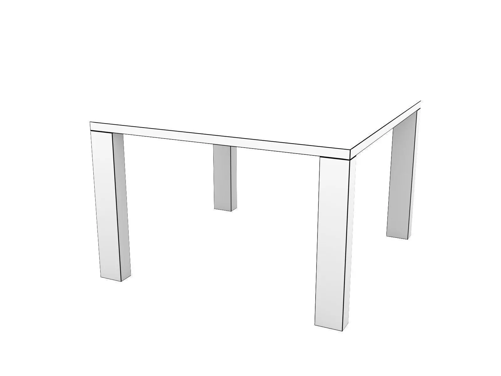 DS 777 Dining Table Wood 3D model_8
