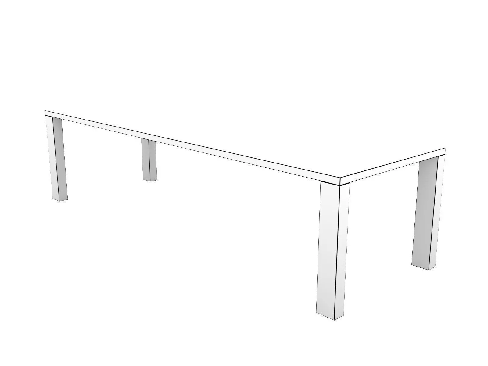 DS 777 Dining Table Wood 3D model_5