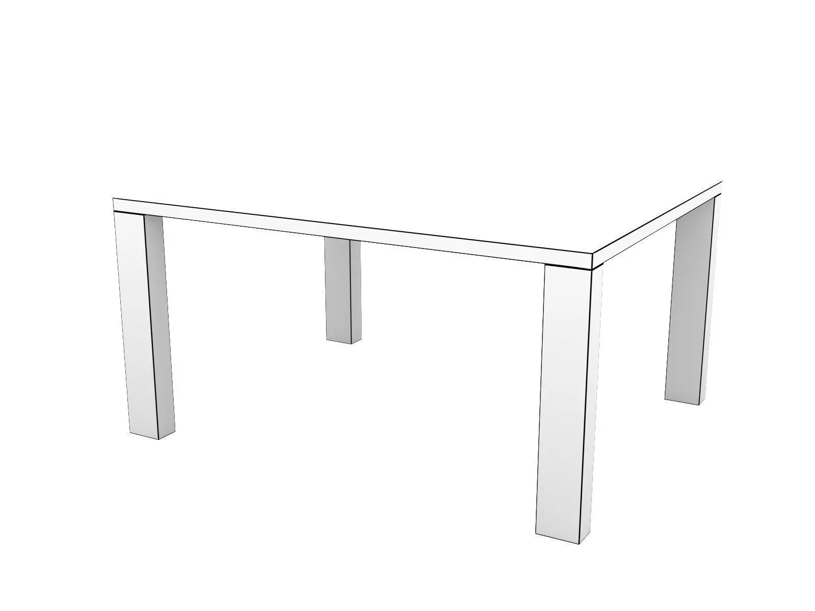 DS 777 Dining Table Wood 3D model_9
