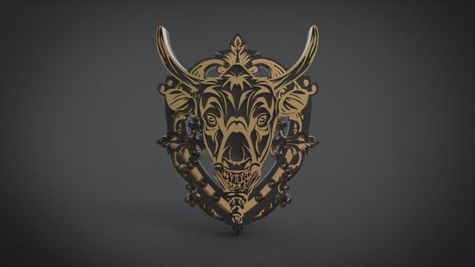 Dark Horse Shield Low-poly 3D model