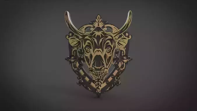 Dark Horse Shield Low-poly 3D model