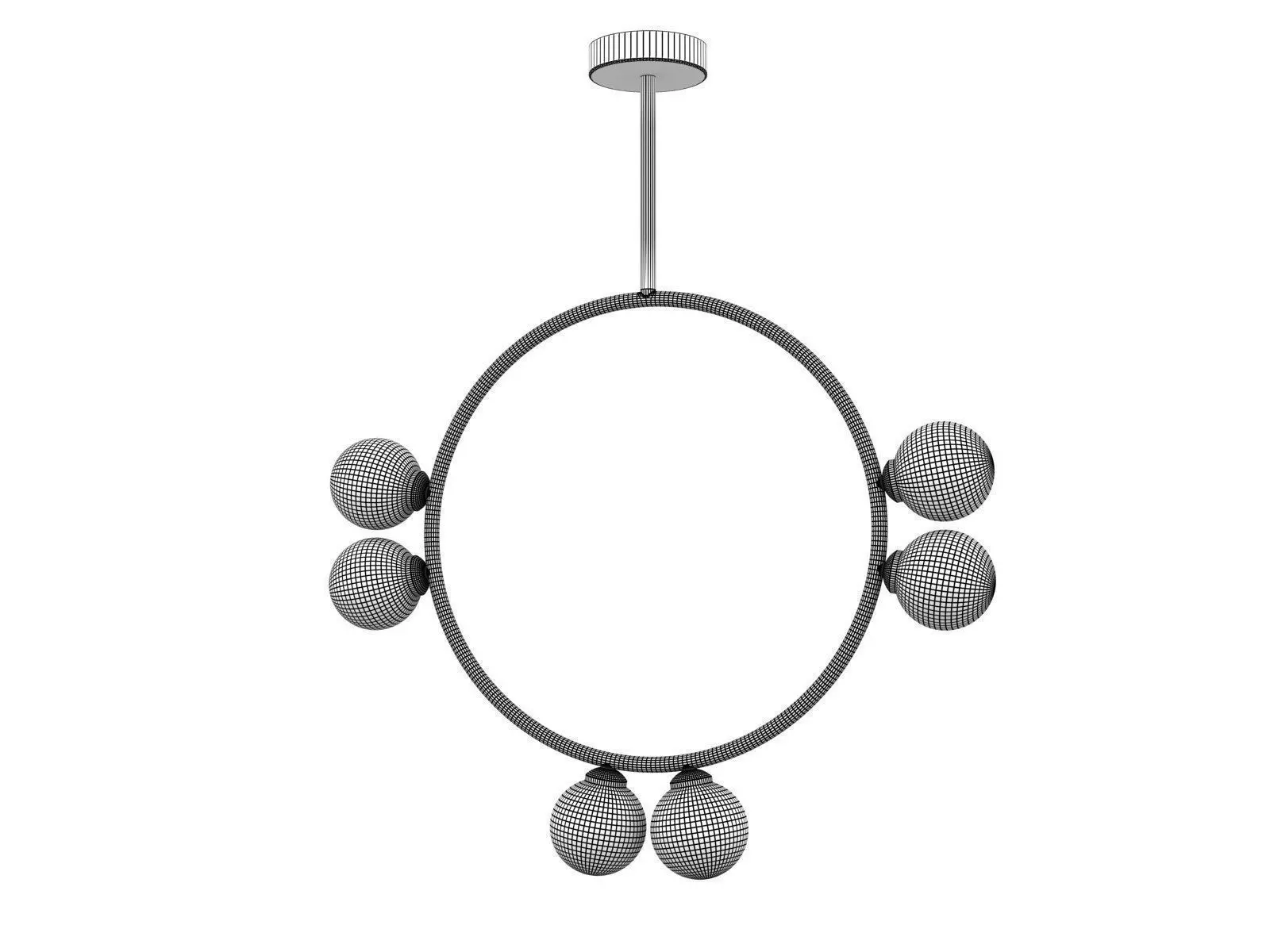 Circle 2 Globe Pendant Lamp 3D model_1