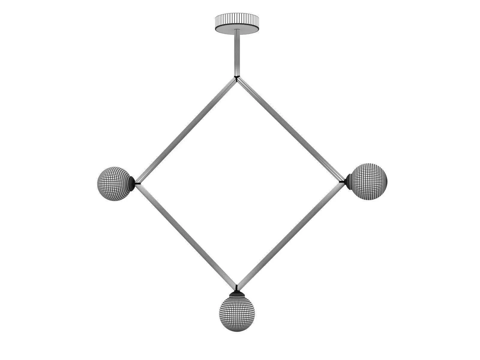 Rhombus 1 Globe Pendant Lamp 3D model_1