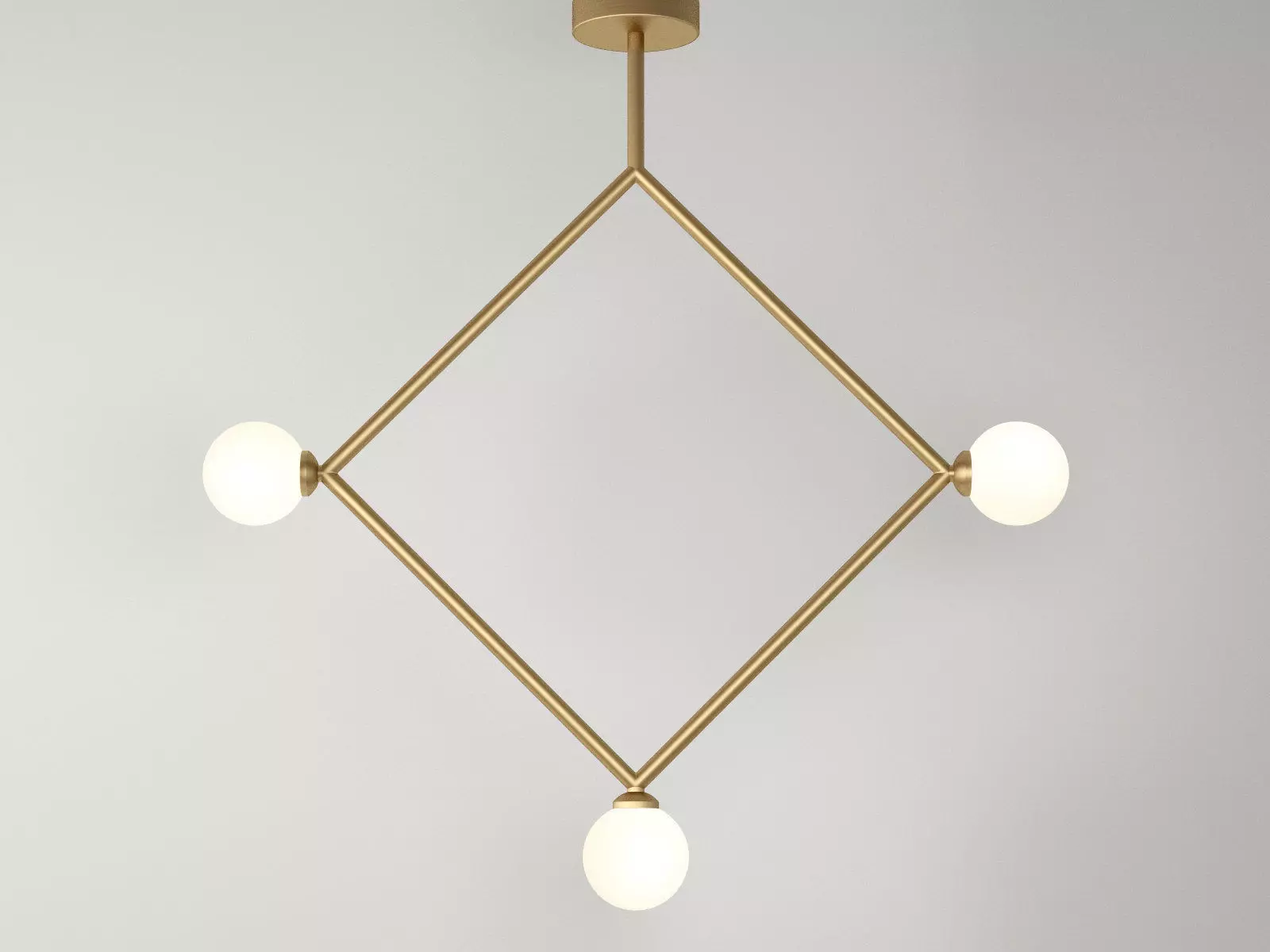 Rhombus 1 Globe Pendant Lamp 3D model_0