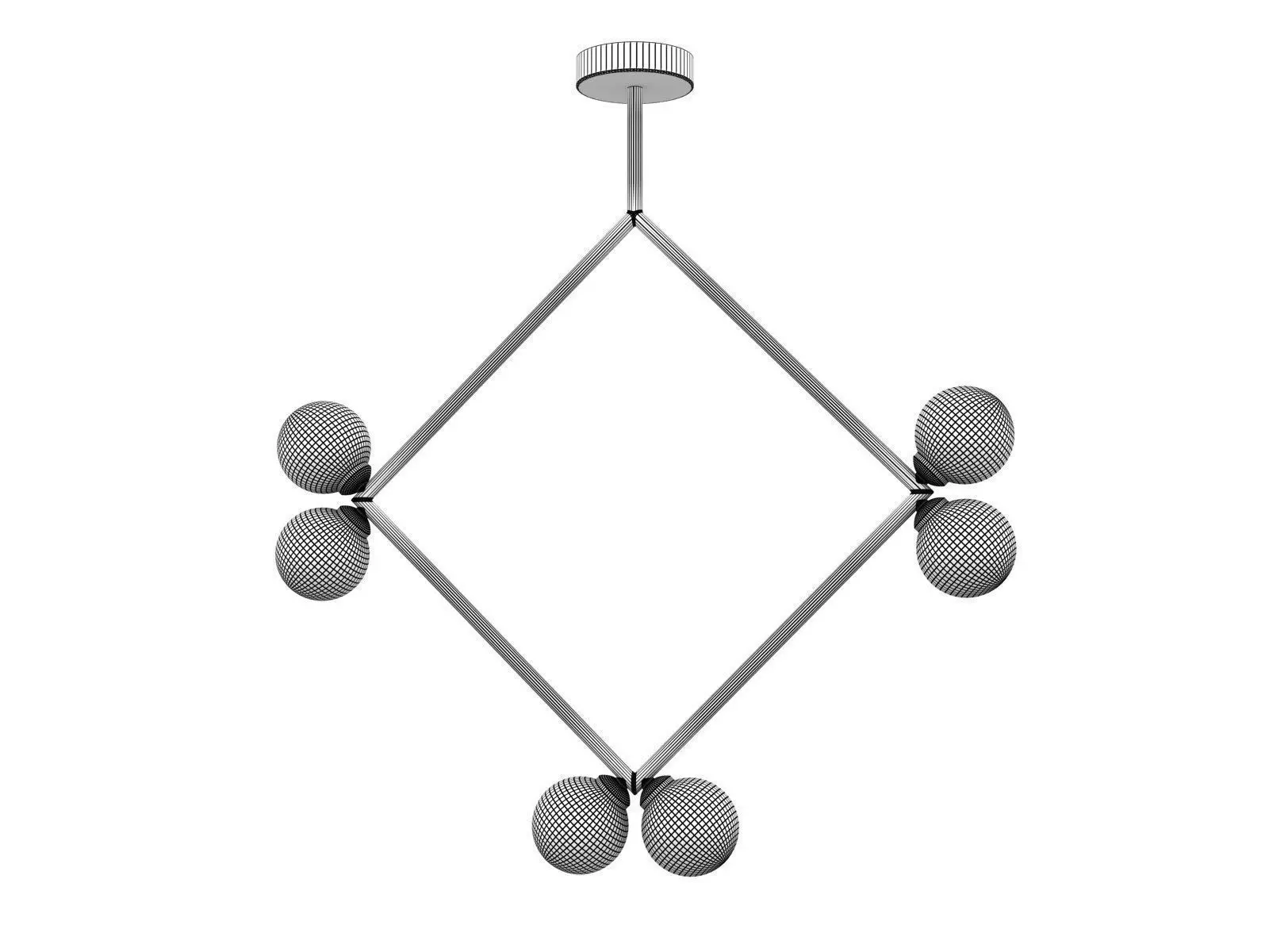 Rhombus 2 Globe Pendant Lamp 3D model_1