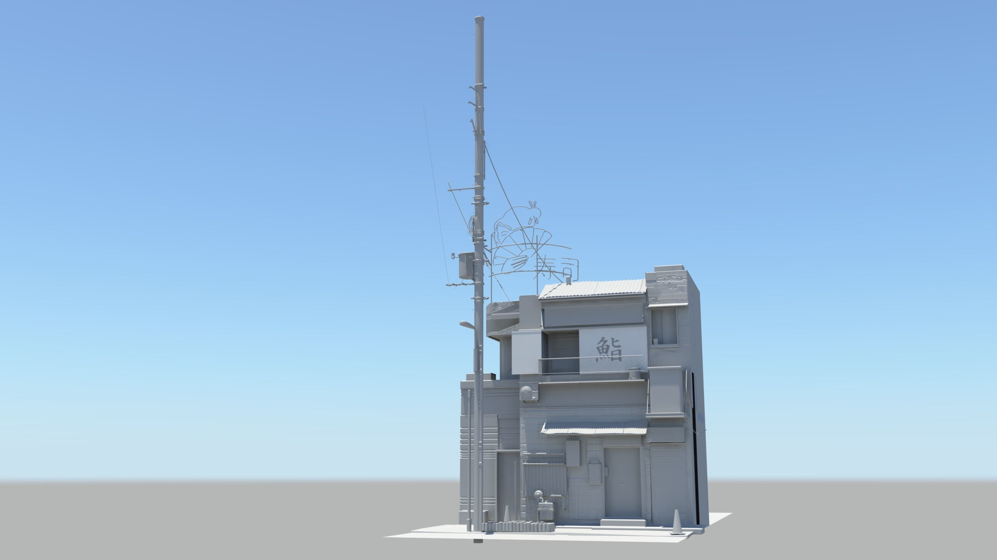 Japan Modern Street Scene 3D model_12