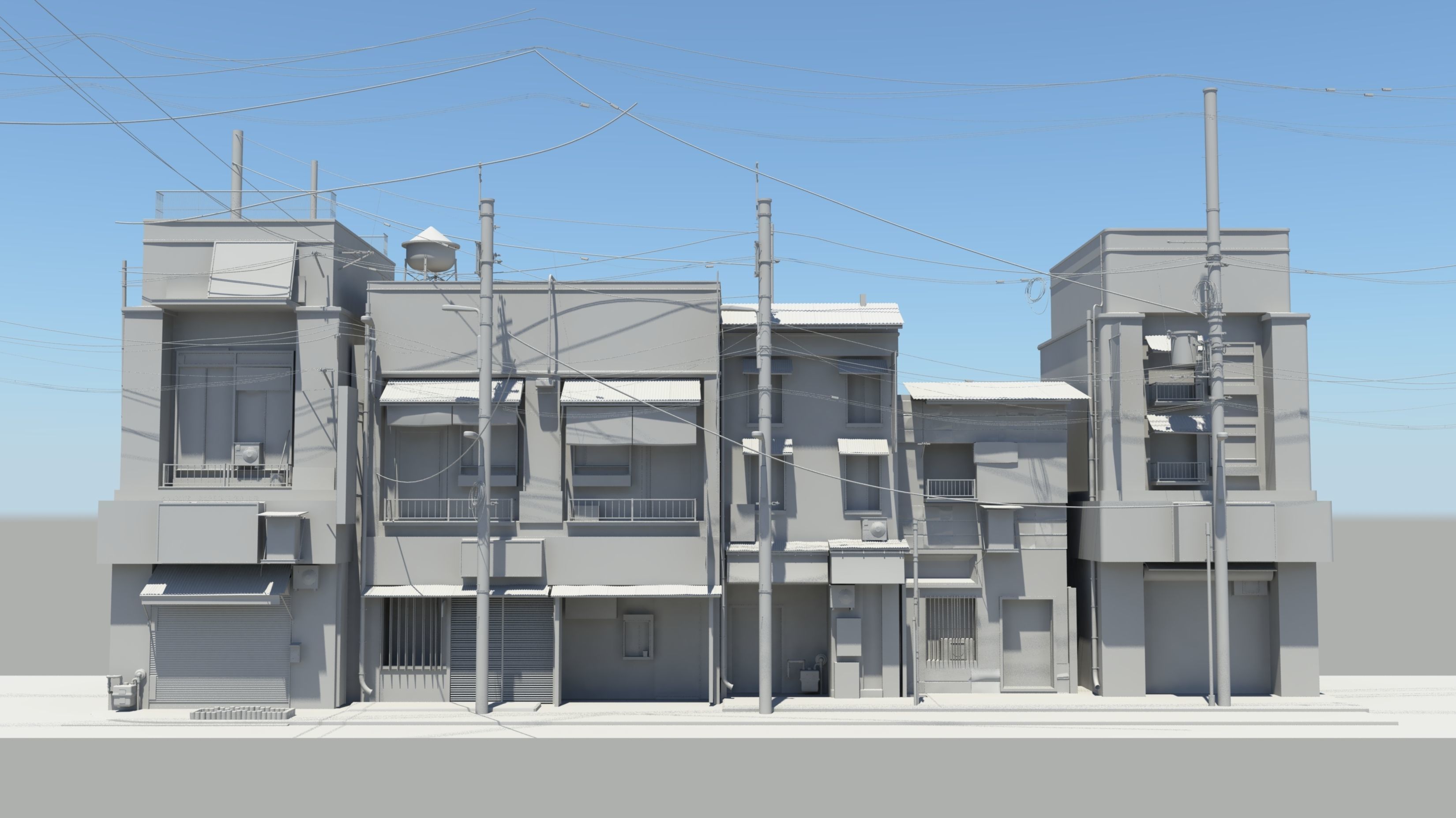 Japan Modern Street Scene 3D model_1