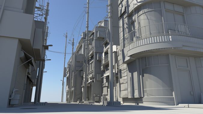 Japan Modern Street Scene 3D model