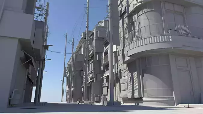 Japan Modern Street Scene 3D model