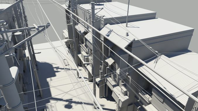 Japan Modern Street Scene 3D model 7