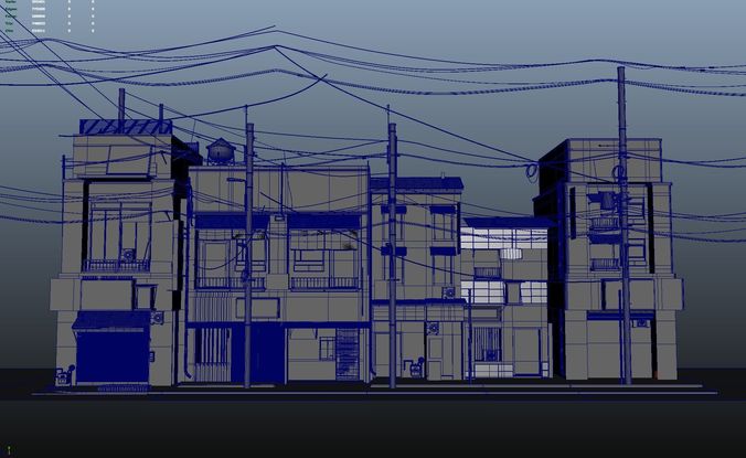 Japan Modern Street Scene 3D model 3