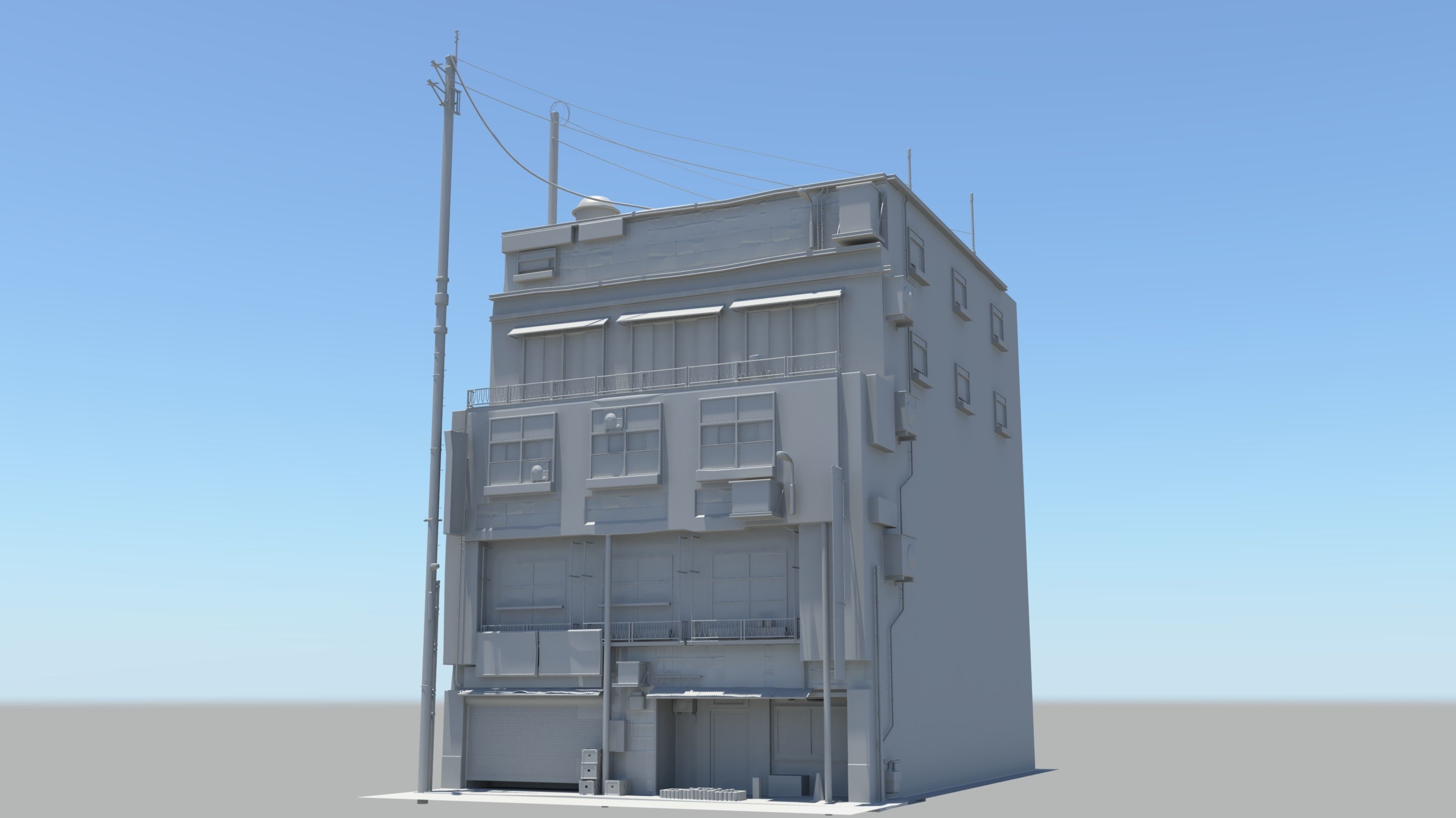 Japan Modern Street Scene 3D model_10