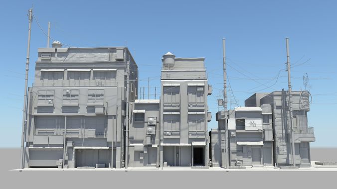 Japan Modern Street Scene 3D model 4