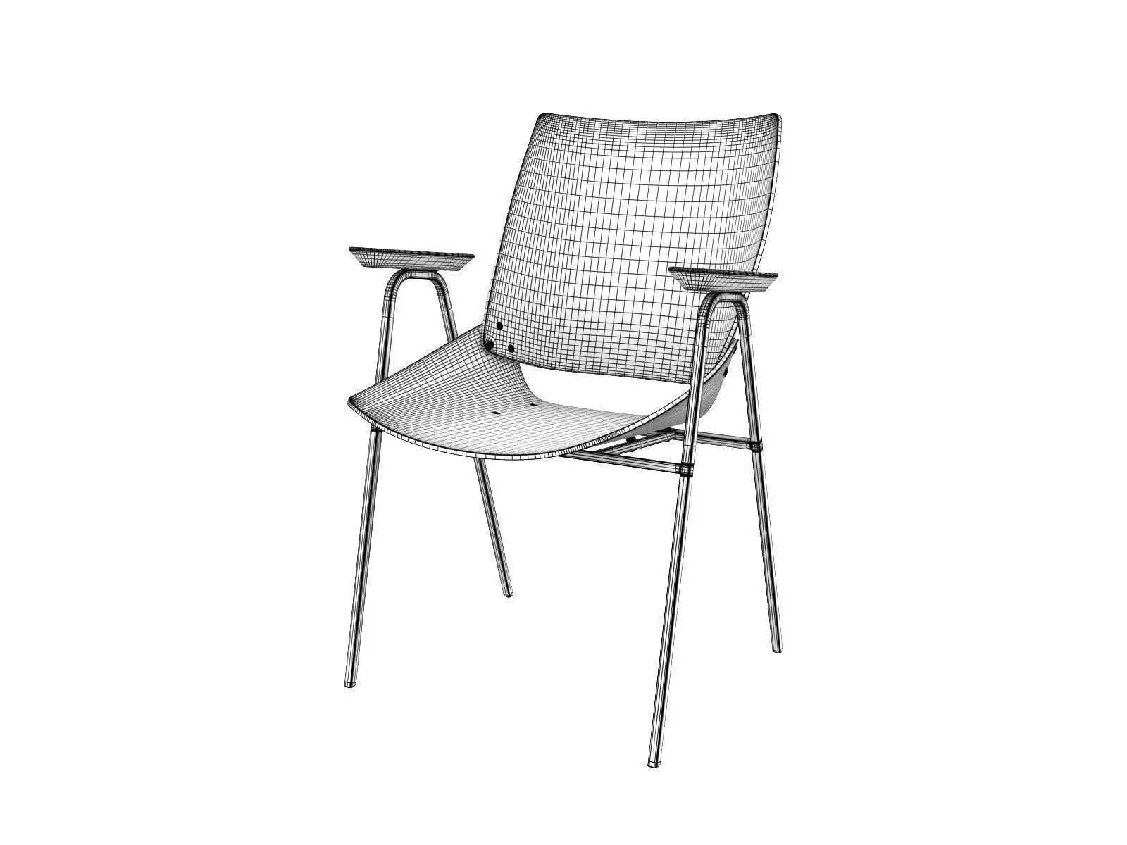 Shell Armchair 3D model_3