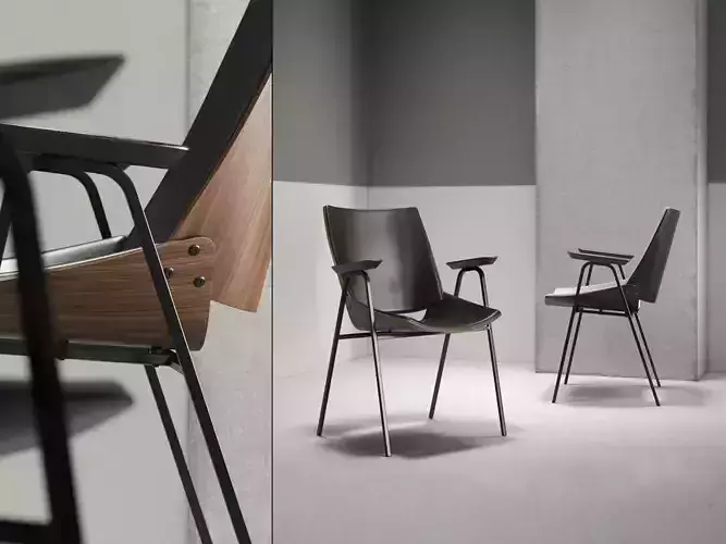 Shell Armchair with Seat and Back Cushions