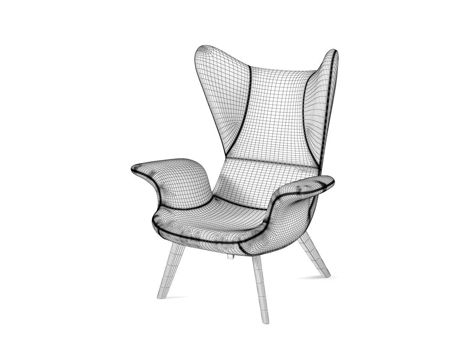 Longwave Armchair 3D model_6