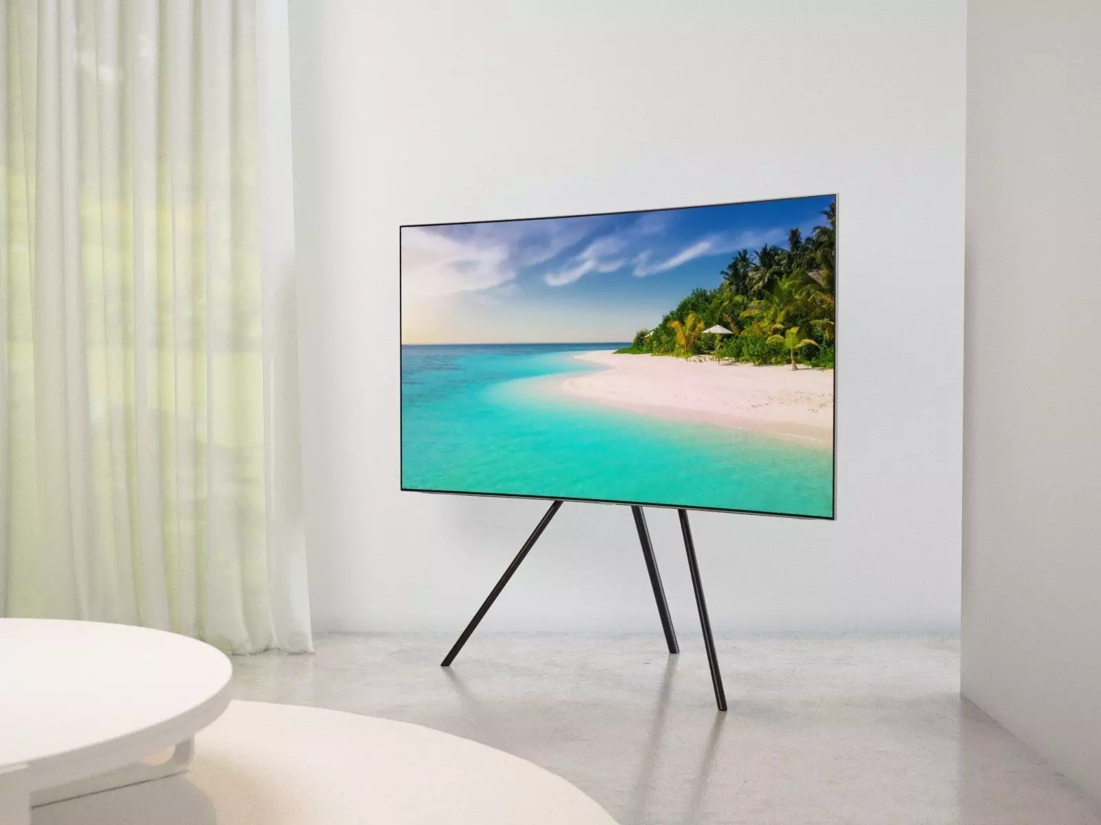 55 QLED TV with Studio Stand Free 3D model_3