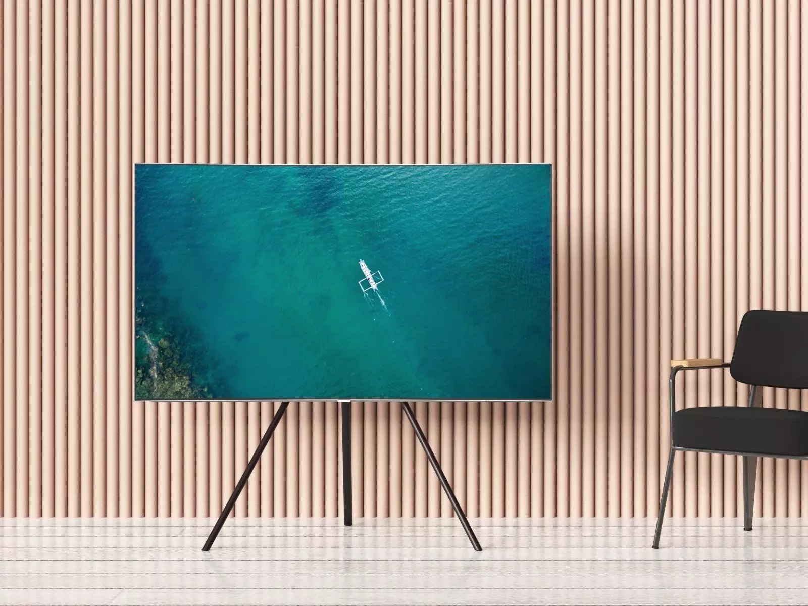 55 QLED TV with Studio Stand Free 3D model_0