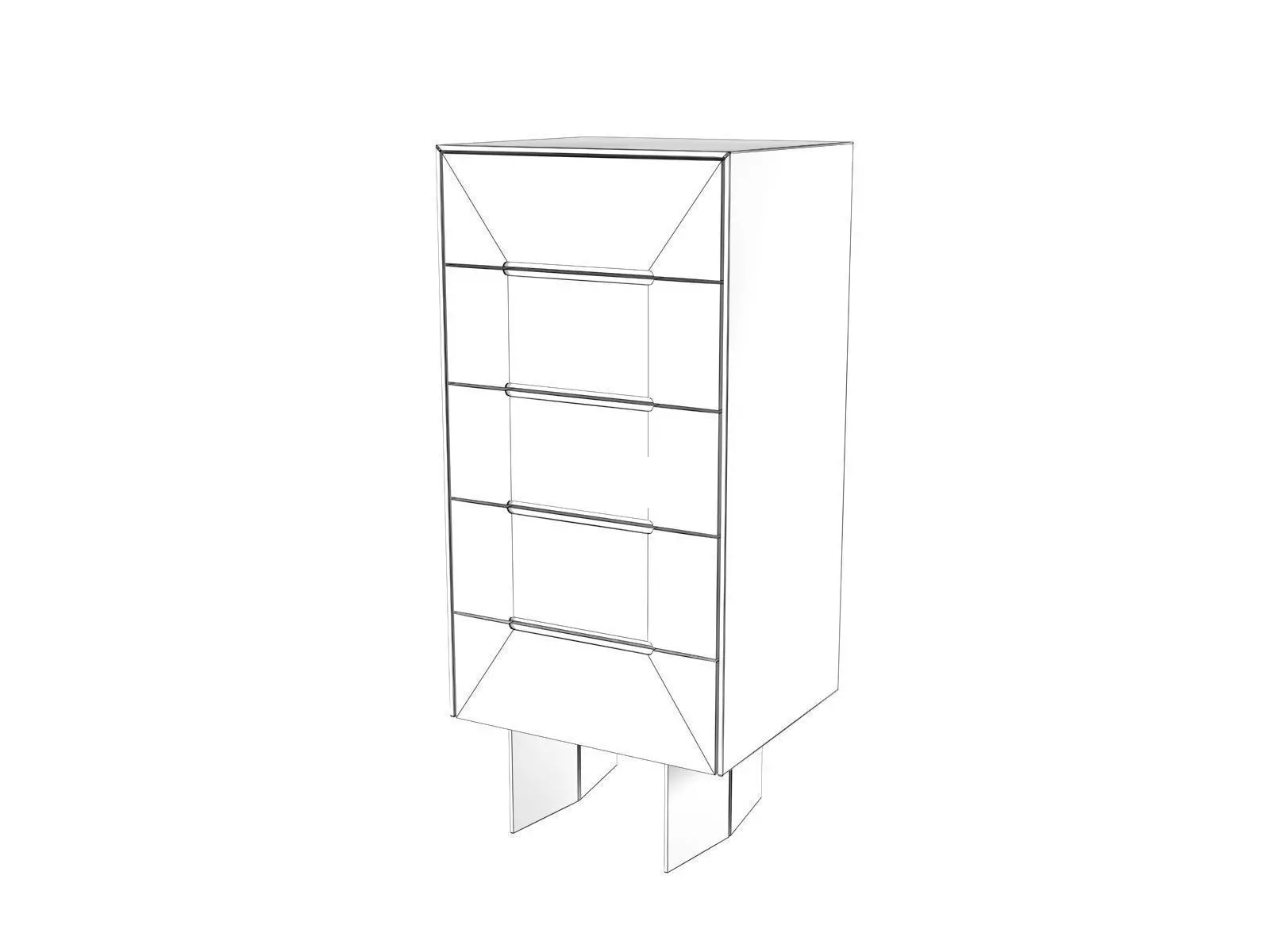 Wai Highboy Highboard 3D model_2