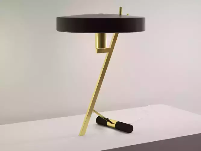 Z Lamp table with shade and gold base