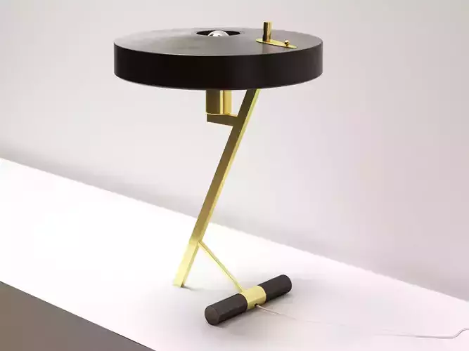 Z Lamp table with shade and gold base