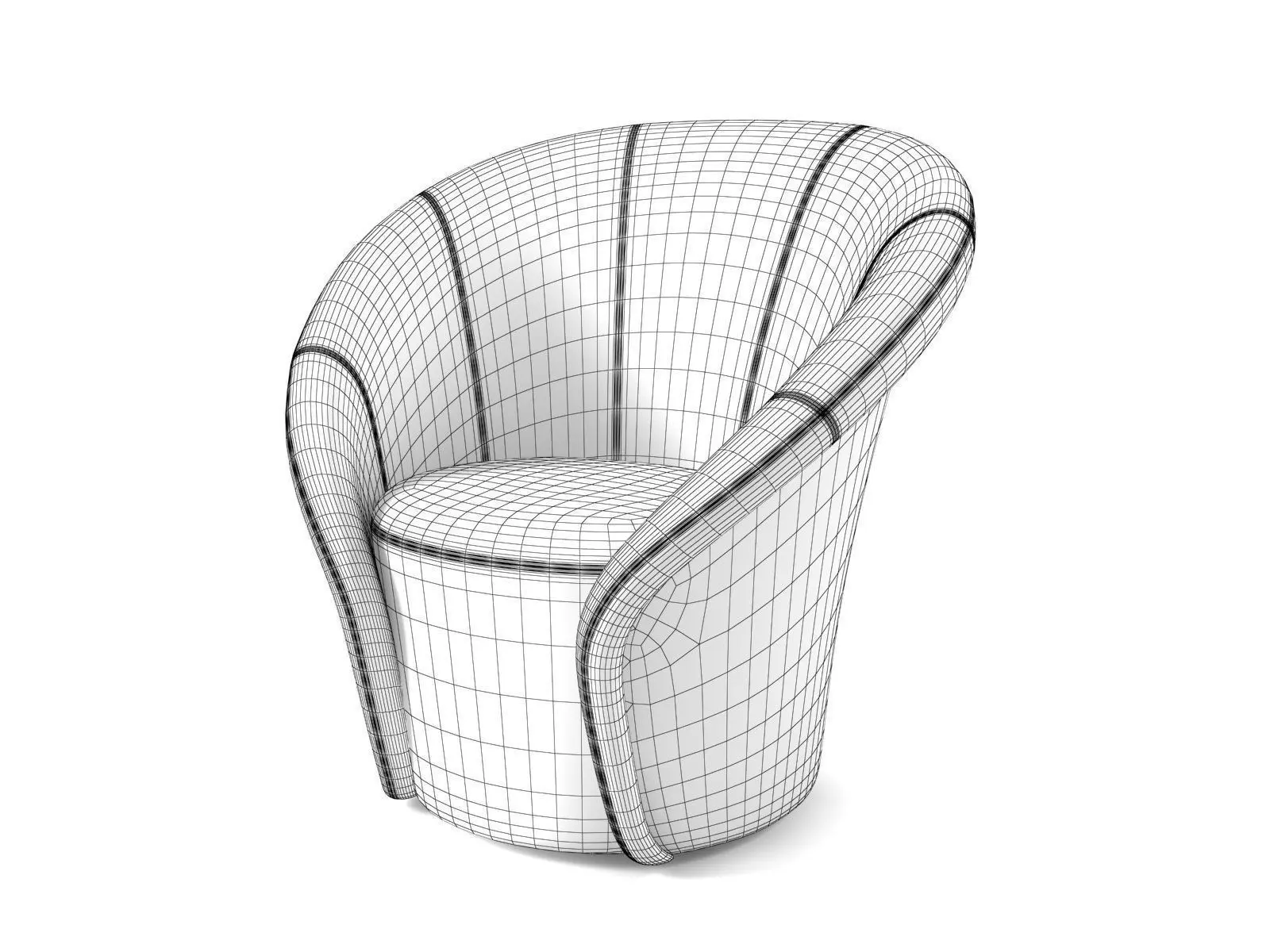 1832 Moon Armchair and Footstool 3D model_6