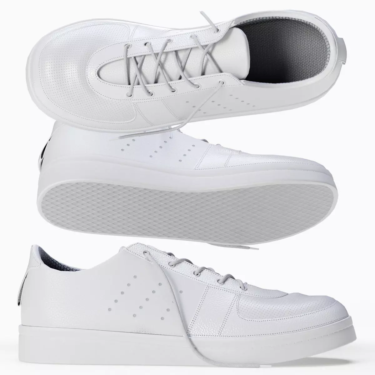 White Sneakers 3D model_0