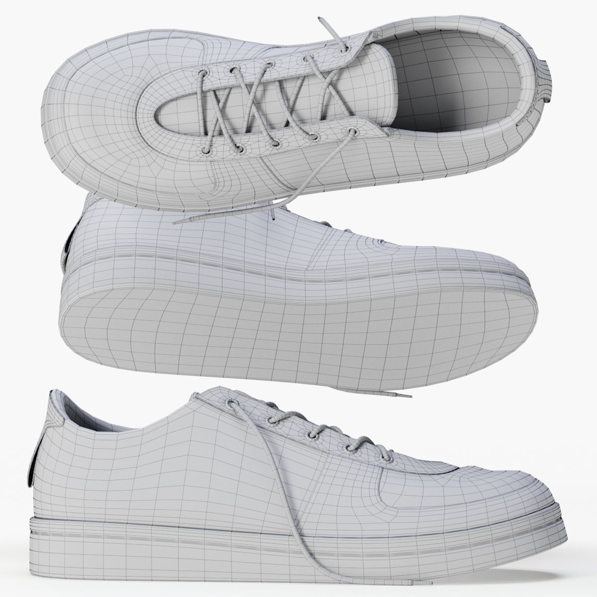 White Sneakers 3D model_2