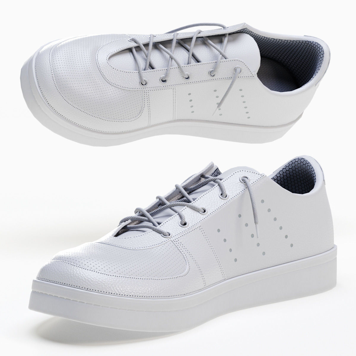 White Sneakers 3D model_1