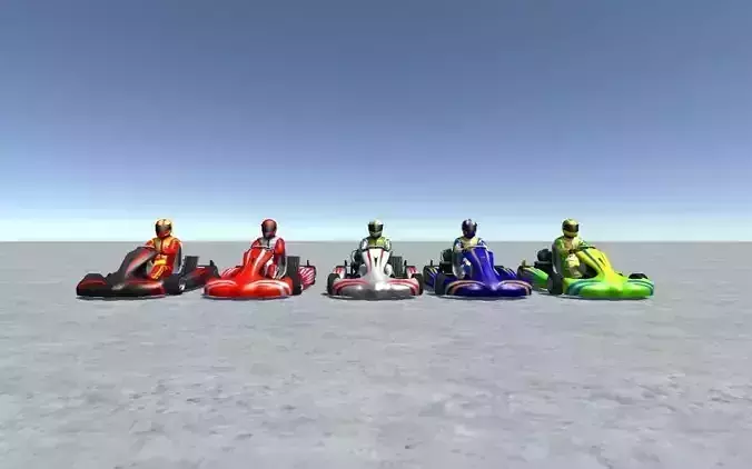 5 Low Poly Karts With Player Pack - 2 Low-poly 3D model