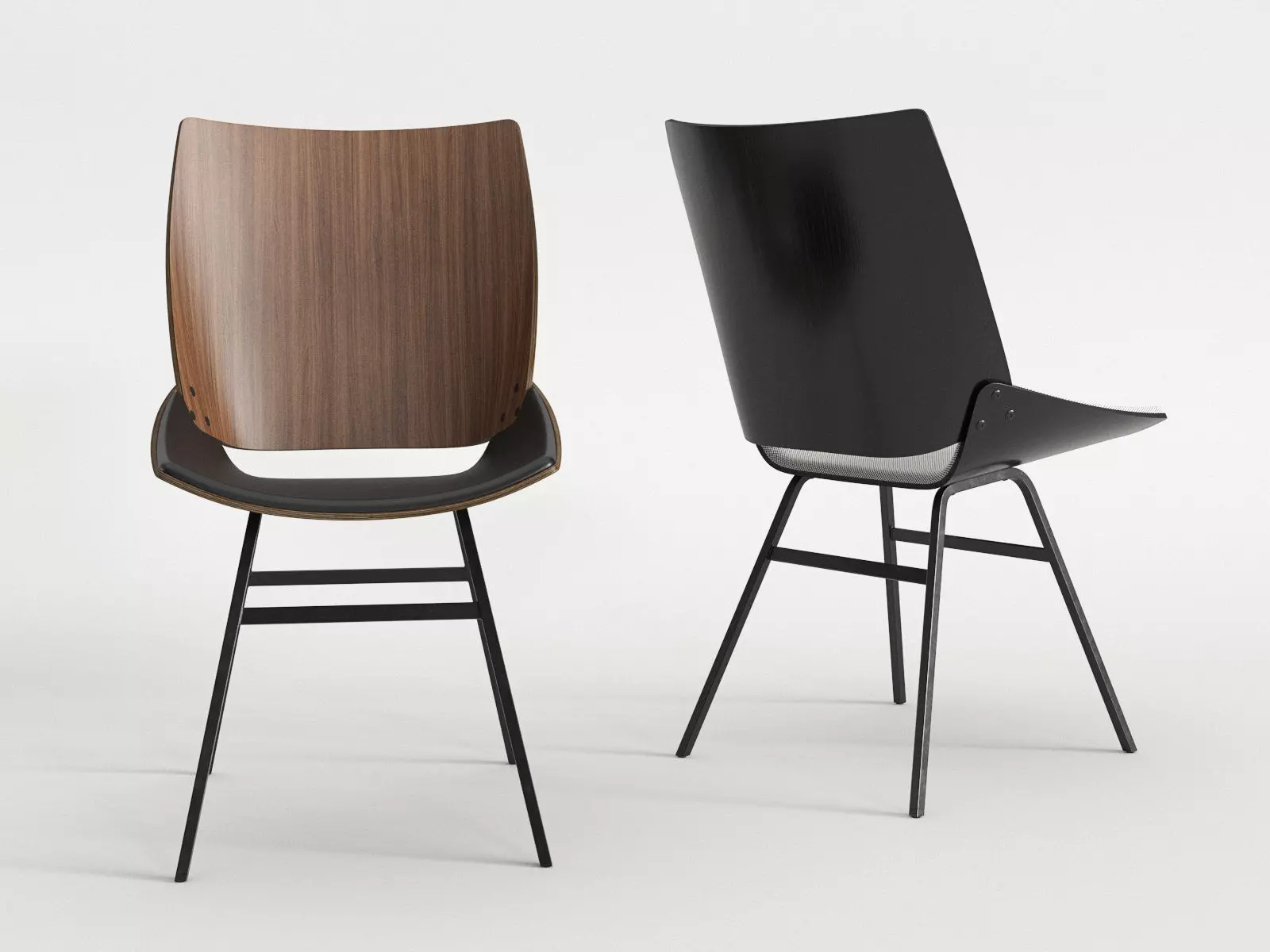 Shell Chair with Seat Cushion 3D model_2