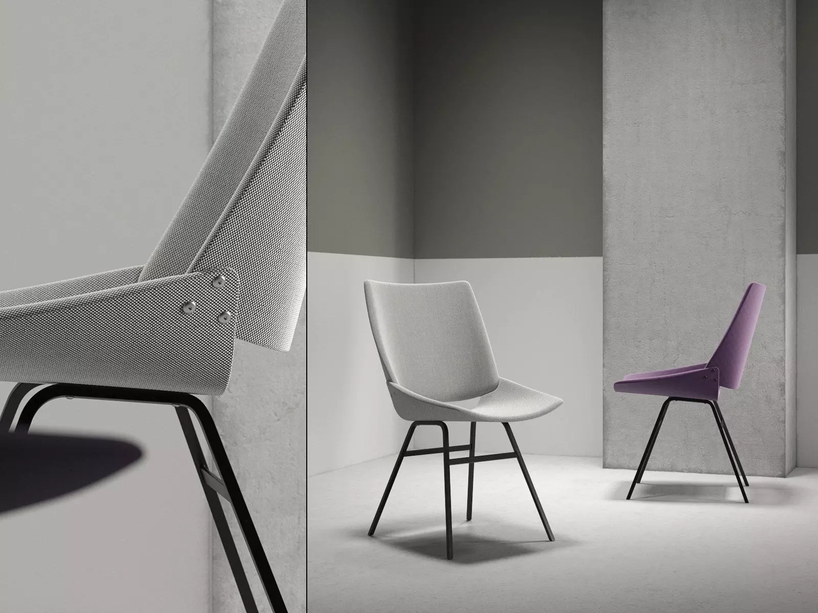 Shell Chair Upholstered 3D model_2