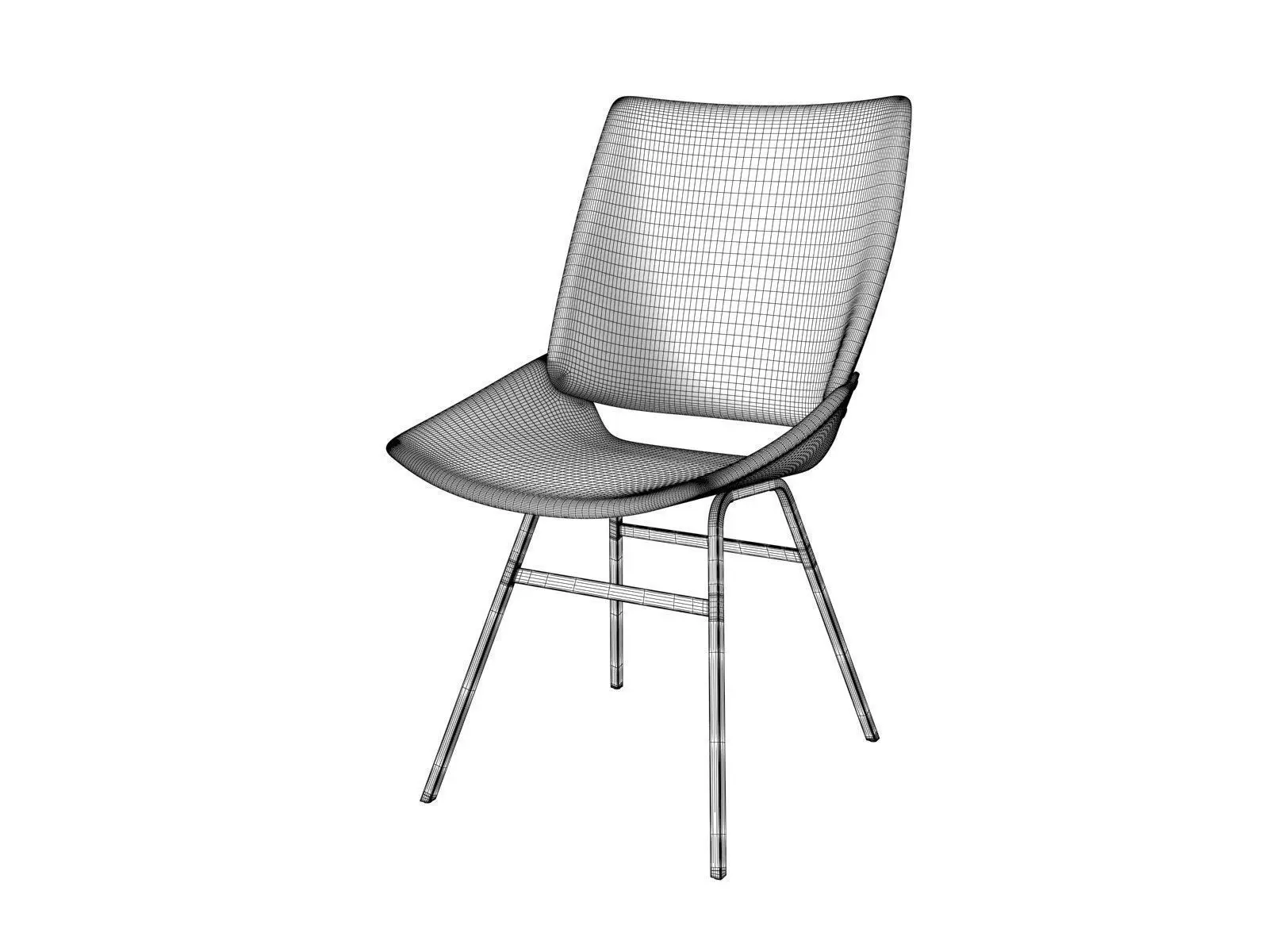 Shell Chair Upholstered 3D model_3