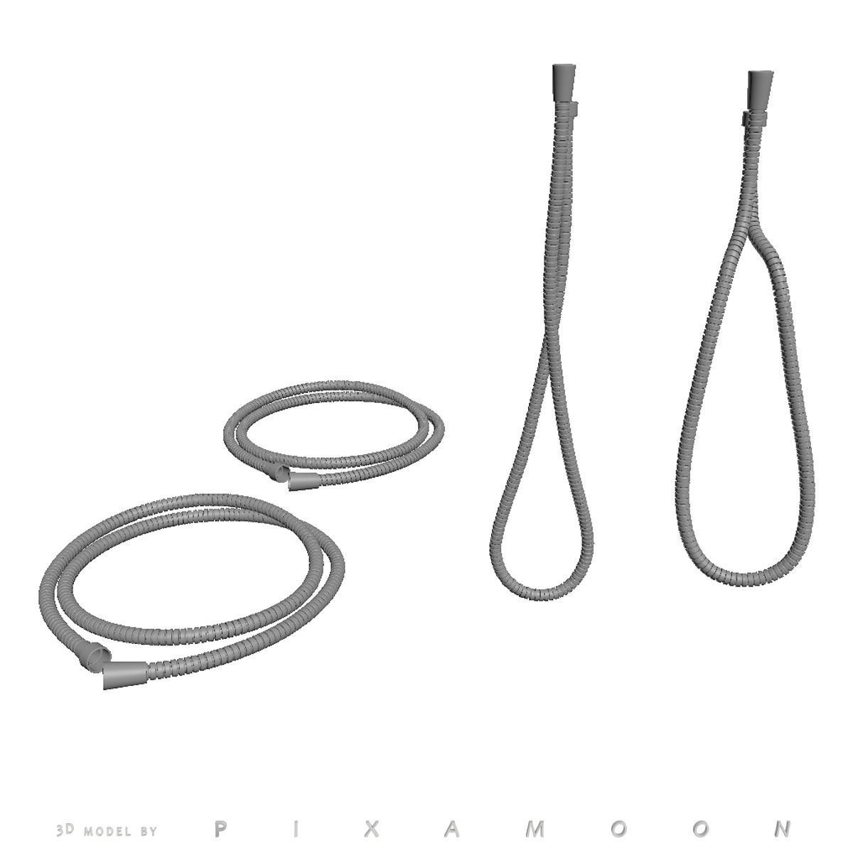 Adjustable shower hose - free colapsed samples Free 3D model_4