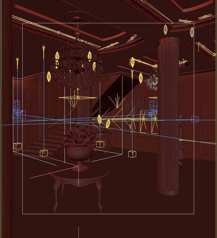 Classic Wooden Living Room 3D model_7