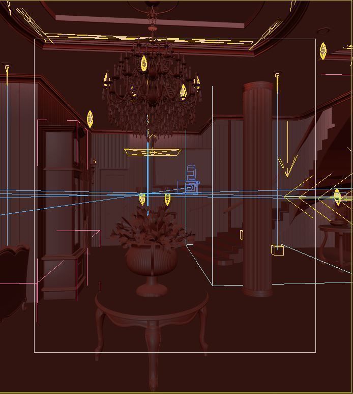 Classic Wooden Living Room 3D model_6