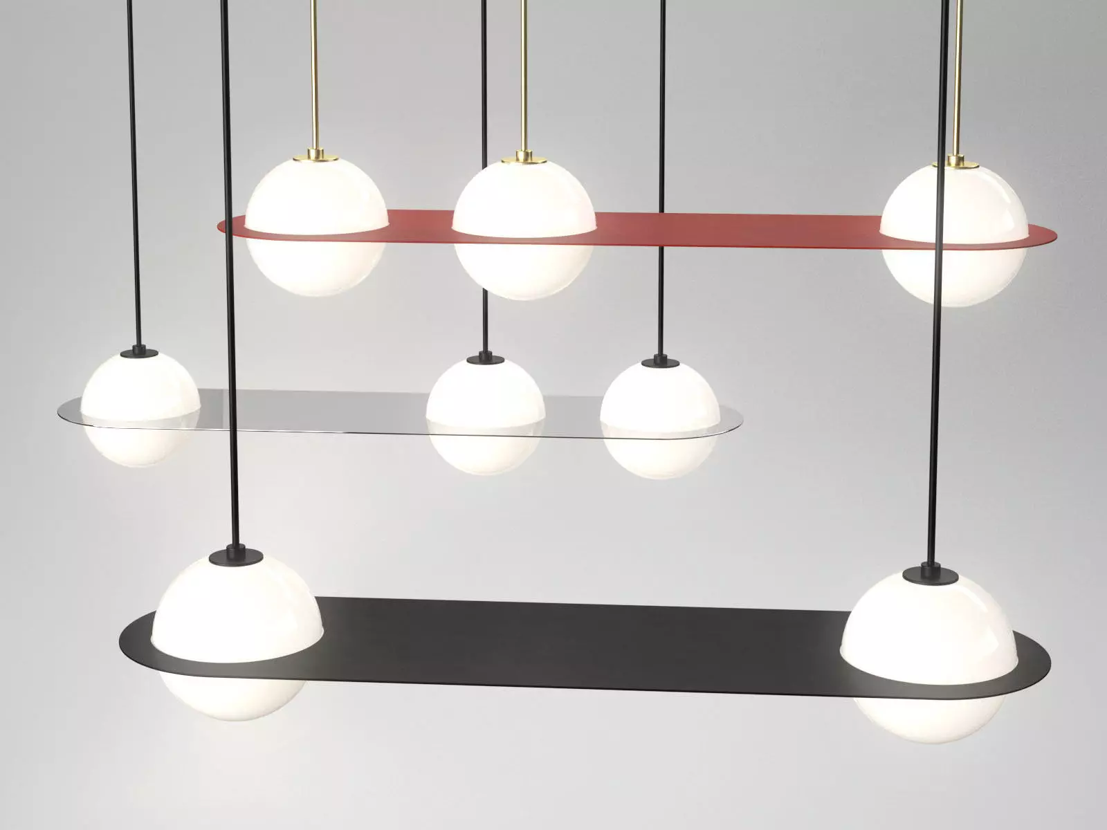 Laurent Collection pendant light with two balls hanging from it Free 3D model_2