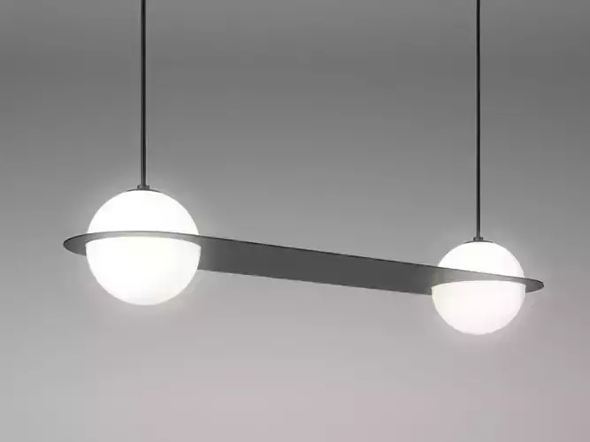 Laurent Collection pendant light with two balls hanging from it Free 3D model