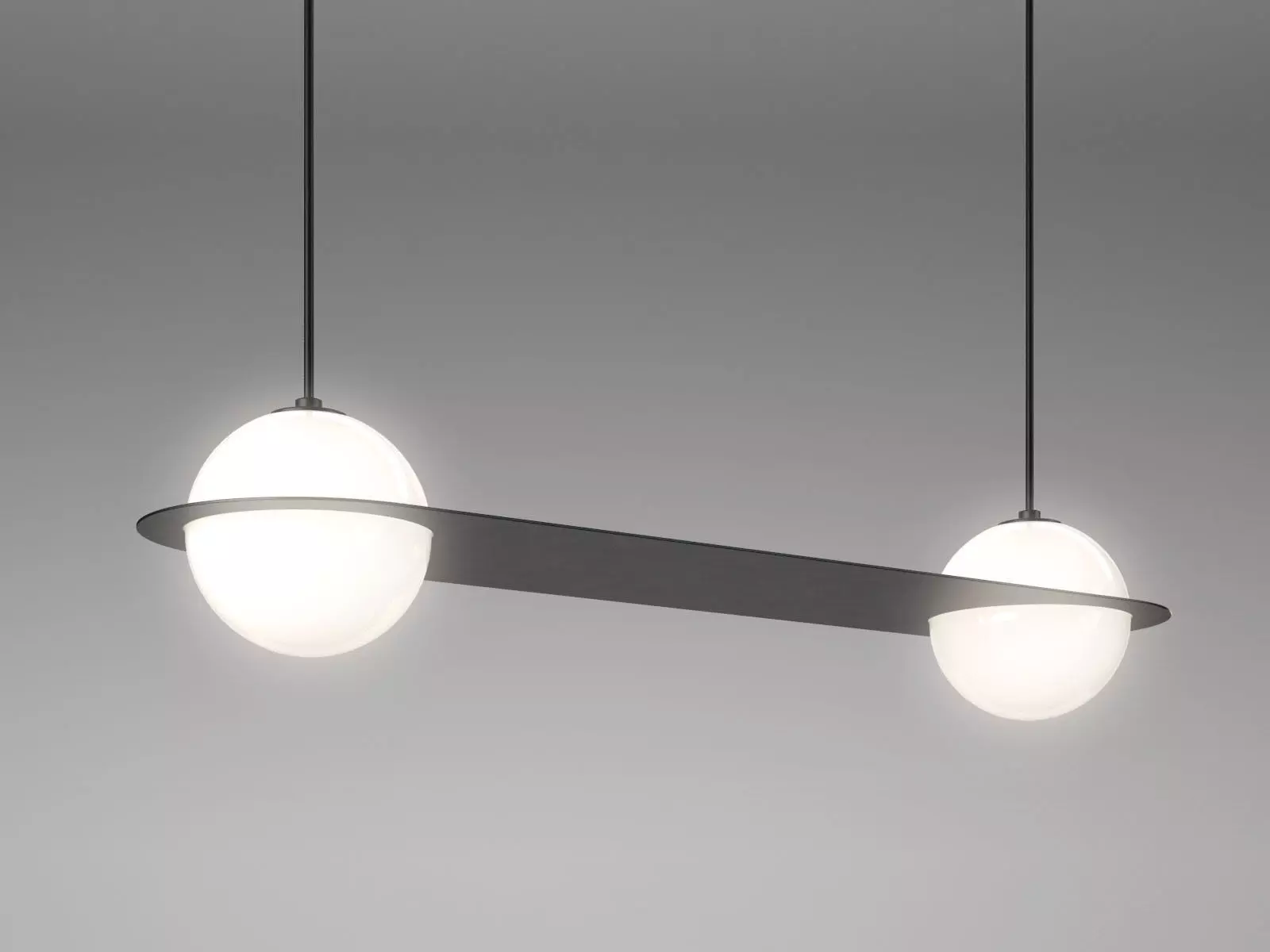 Laurent Collection pendant light with two balls hanging from it Free 3D model_0