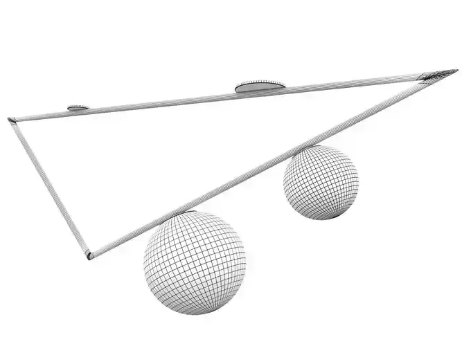 Domestic Triangle 2 Globes Ceiling Lamp