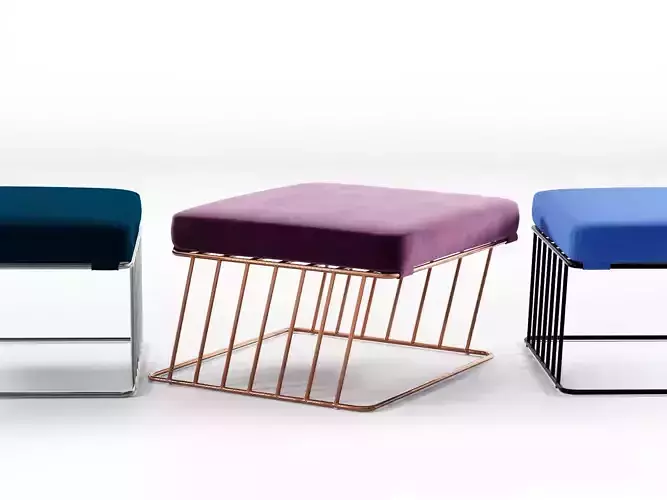Wired Italic Footstool 3D model