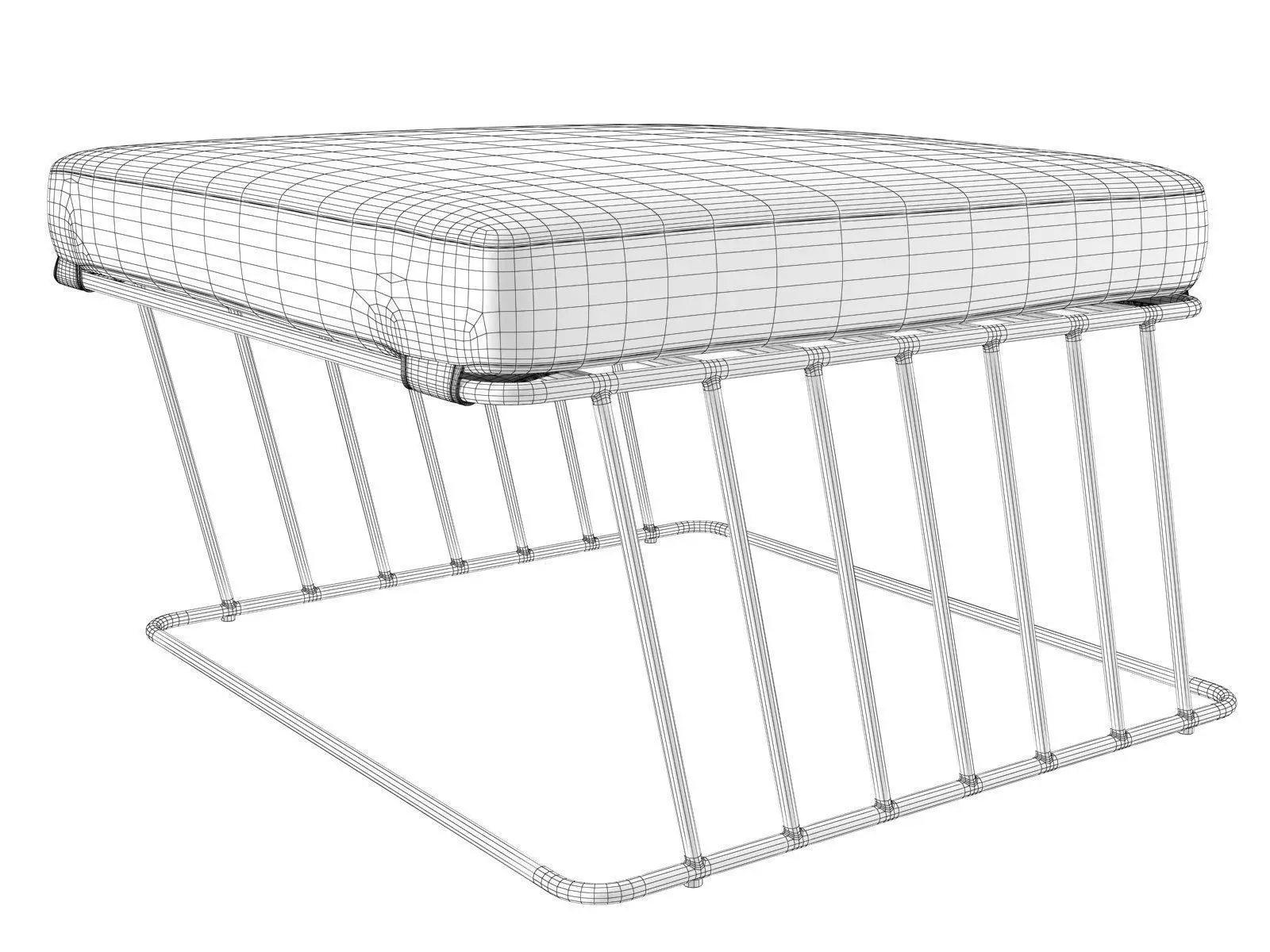 Wired Italic Footstool 3D model_1