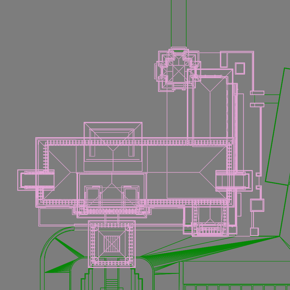 Building chinese modern house design 3D model_4