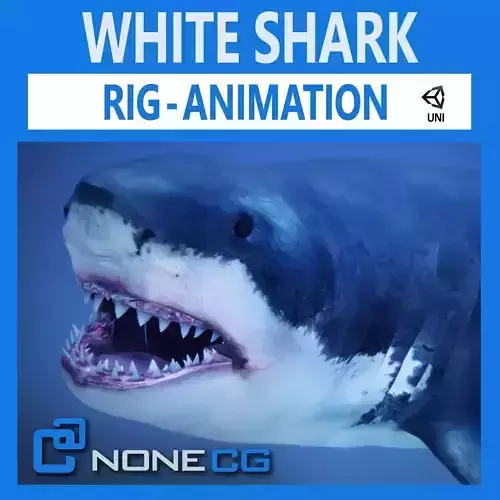 Great White Shark v2 Unity Low-poly 3D model