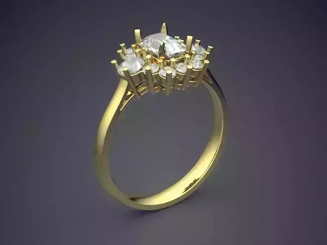 Engagement Ring With Diamonds CAD-6999