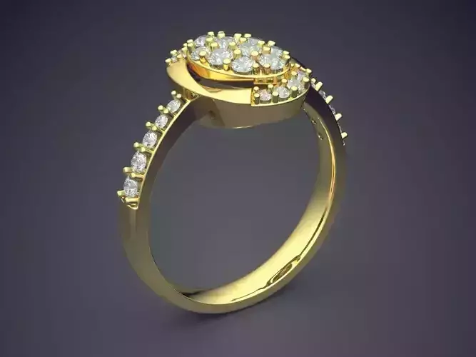 Engagement Ring With Diamonds CAD-6989
