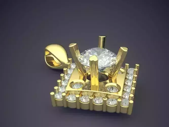 Pendant With Diamonds CAD-6987 3D print model