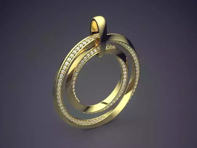 Pendant With Tiny Diamonds CAD-6983