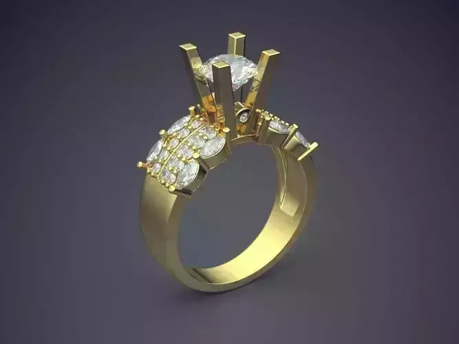 Engagement Ring With Diamonds CAD-6984